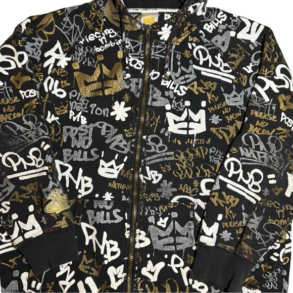 Vintage Y2K PNB Nation All Over Print Zip Up Hoodie - Picture 4 of 5